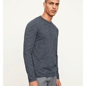Vince Space Dye Tonal Stripe Long Sleeve Crew - XL